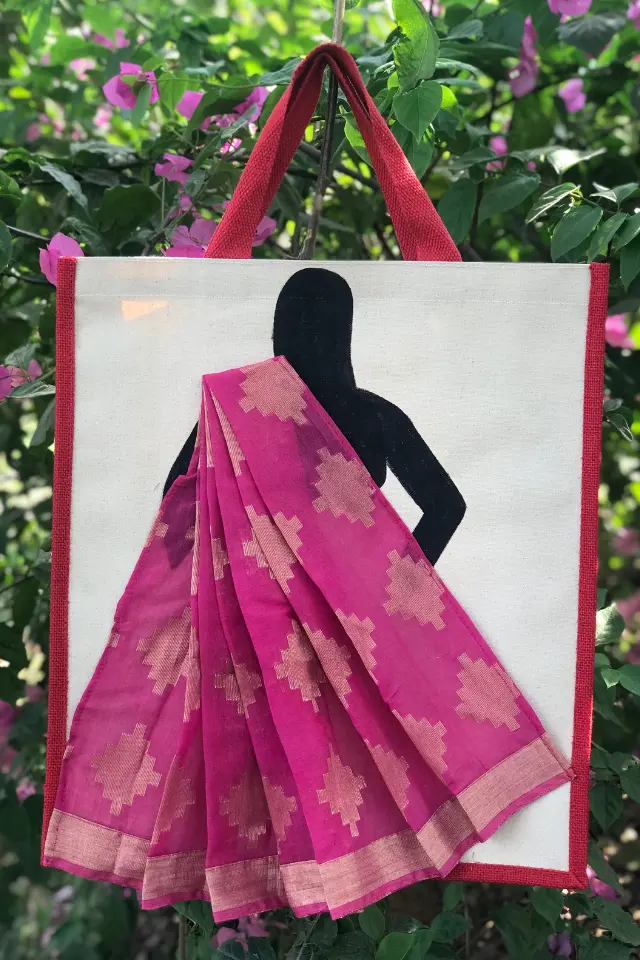 Saree back side design carry bag